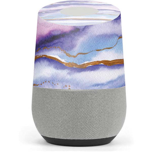 Blue Violet Watercolor Geode Google Home Skin